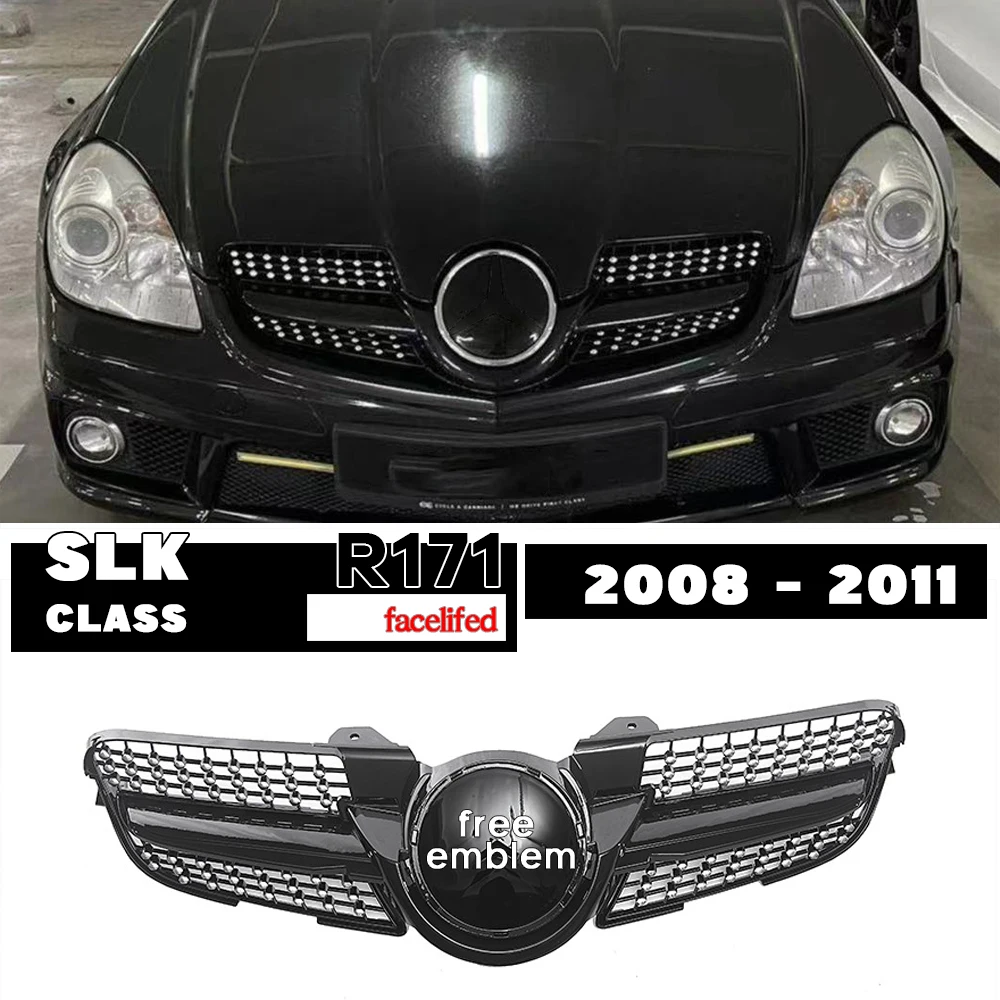 Griglia Anteriore Dei Diamanti Del Radiatore R171 Per 2008 - 2011 Mercedes Slk Class Facelifted R171 Slk200 Kompressor Slk280 Slk300 Slk350