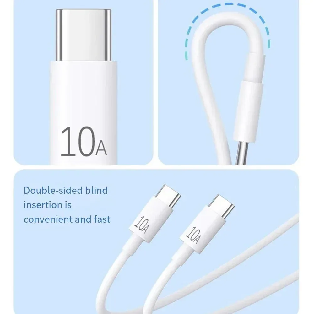 USB-C to Type C 100W 10A 고속 충전 데이터 케이블 PD 라인 0.25/1/1.5/2/3m 퀵차지 3.0 데이터 코드 (아이폰, 삼성, 화웨이용)