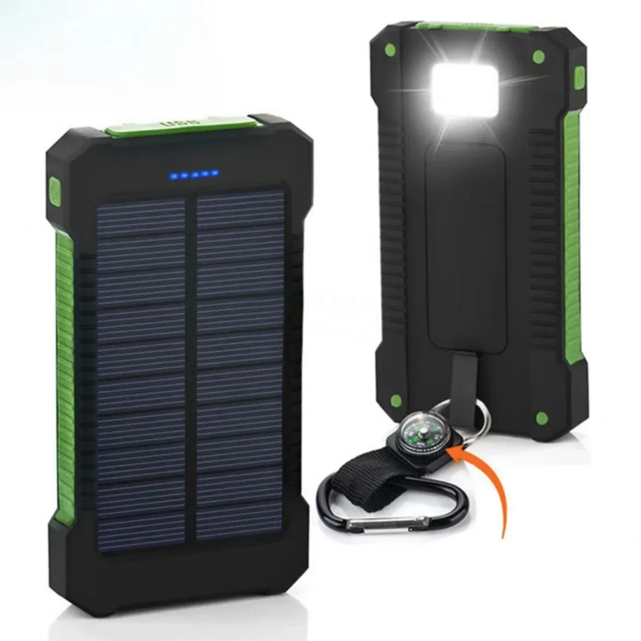 

Solar Power Bank 200000mah Portable Waterproof External Battery Powerbank Phone Charger LED PoverBank For iphone huawei
