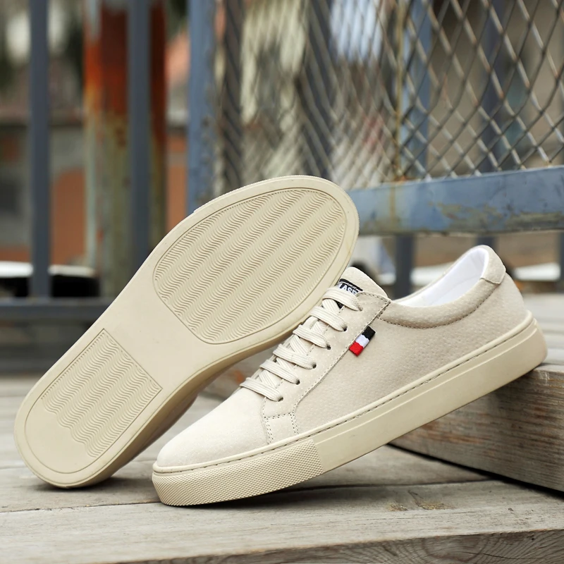 New Fashion Man Sneakers Genuine Leather Men Casual Shoes Lace Up Male Leisure Walk Shoes High Quality Outdoor Flats Skate Shoes 4