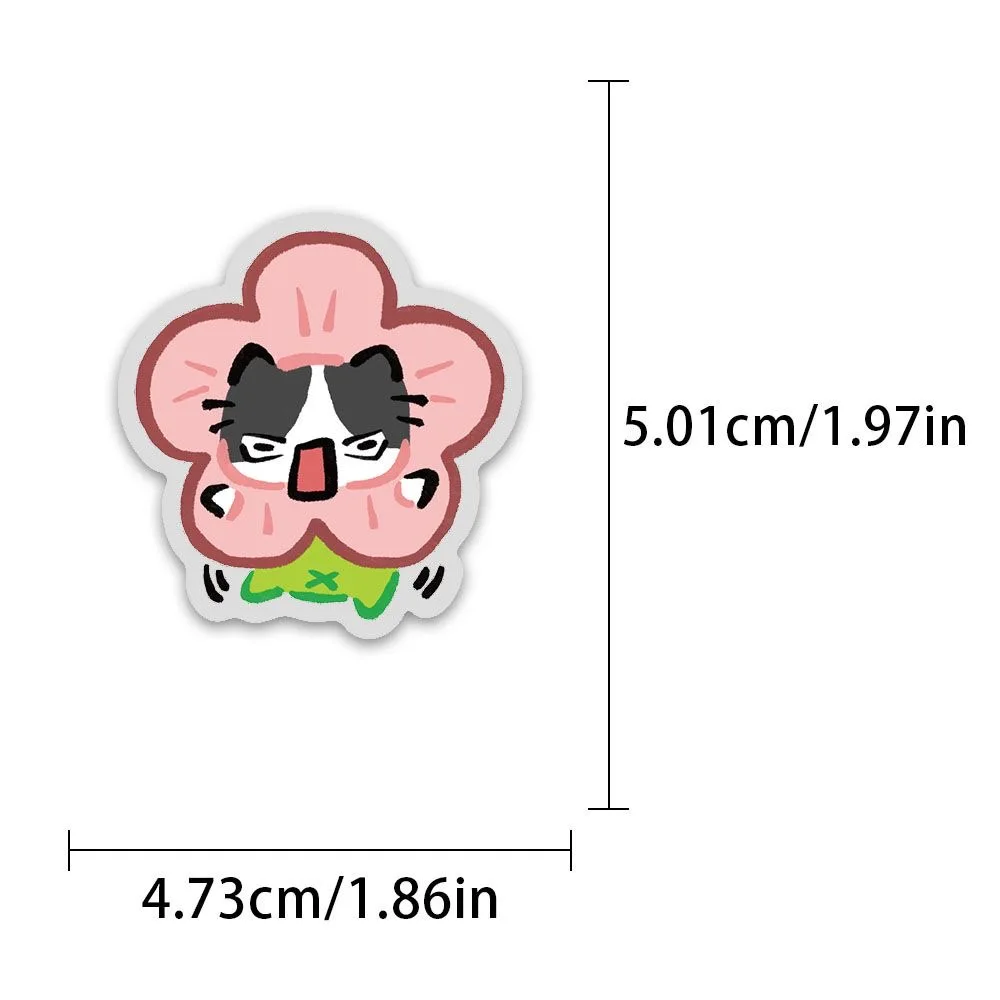 54Pcs Kawaii 다채로운 고양이 스티커 투명 고양이 데칼 전화 노트북 가방 노트북 스케이트 보드 방수 스티커