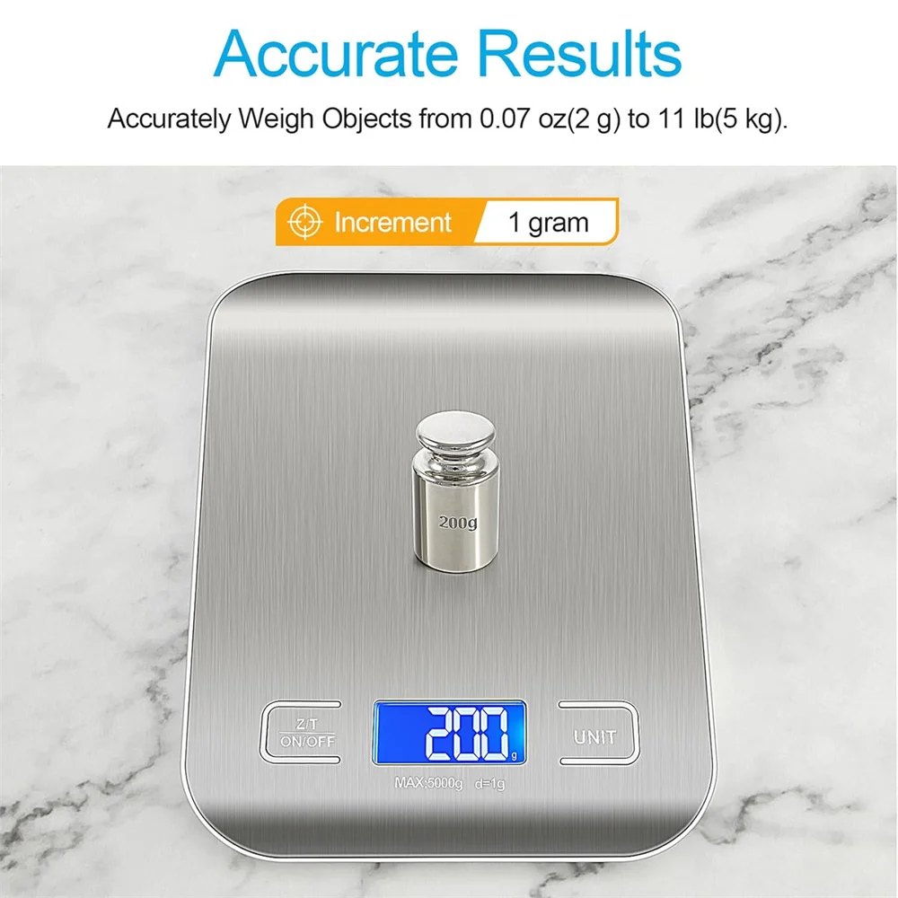 Digital Kitchen Scale Professional 10kg/1g Accurate Measurement Stainless Steel for Baking Cooking