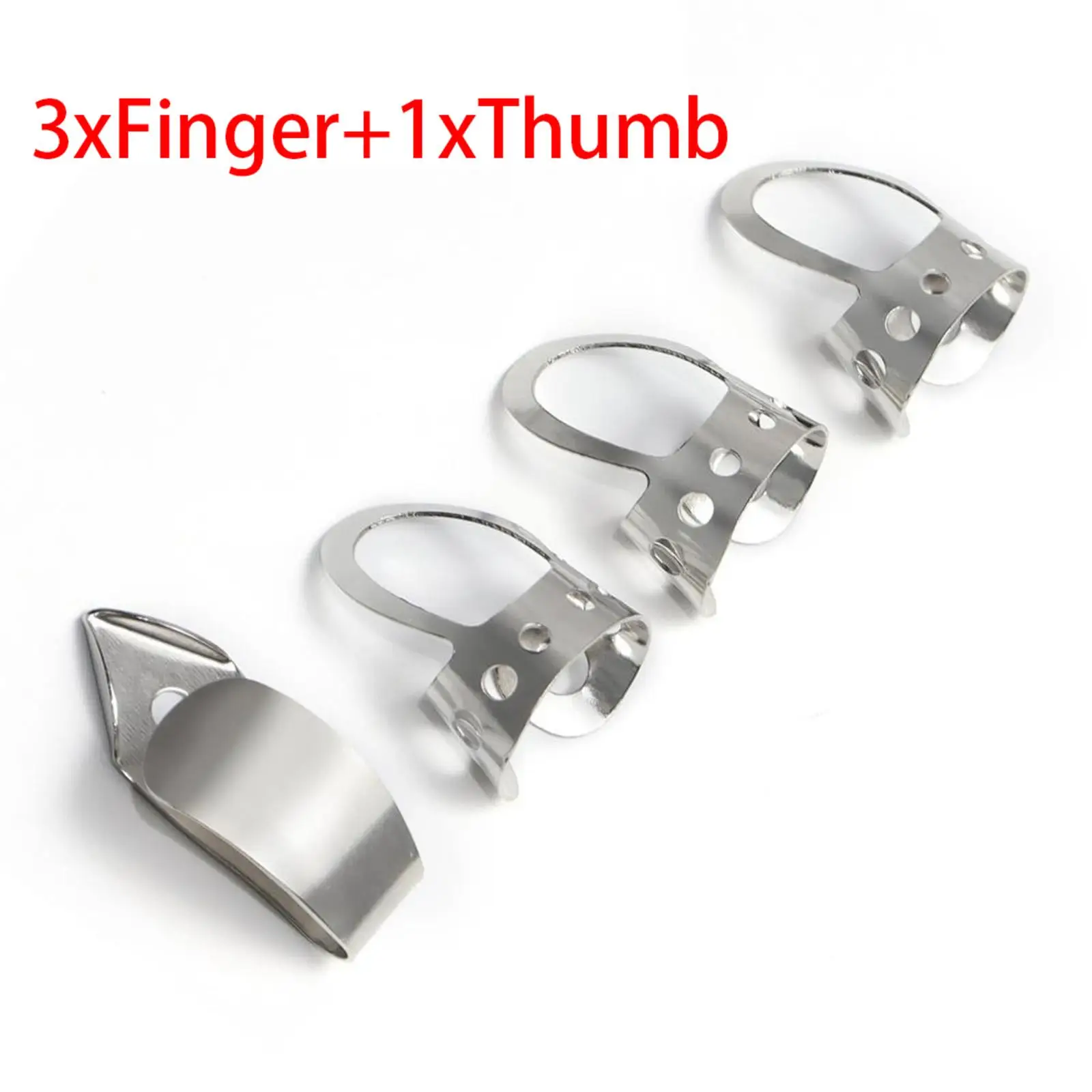 (4 Picks) Classic Finger Picks With Thumb Fingerstyle Guitar-Adjustable