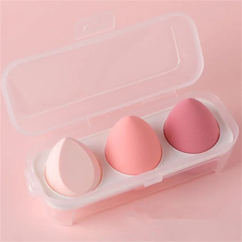 

3pcs Makeup Sponge Cosmetic Puff with Storage Box Makeup Blender Foundation Powder Beauty Sponge Women Make Up Accessories Tools