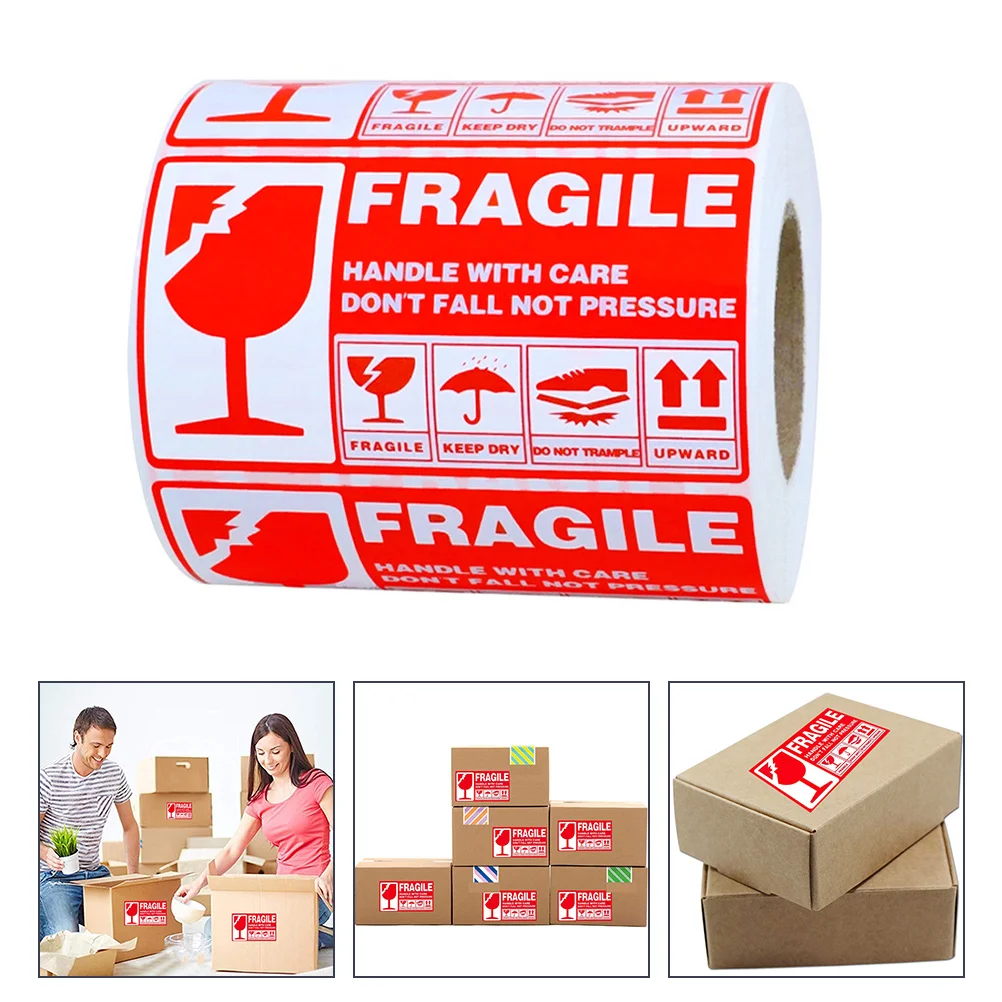 

300 Pcs Label Sticker Shipping Stickers Paper Fragile Packing Handle with Care Moving Warning Labels