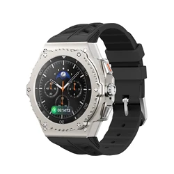 Deluxe Customization Kit for Stainless Steel Smartwatch with Silicone Strap (Titanium)