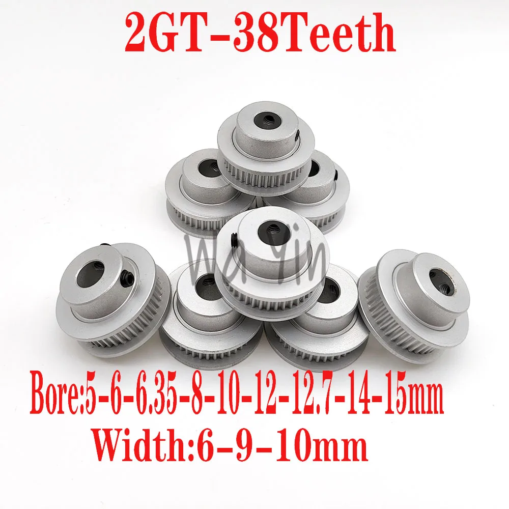 

2M-2GT 38 Teeth Timing Pulley Bandwidth 6/9/10mm Inner Hole 5-6-6.35-8-12-12.7-14-15mm Drive Wheel Synchronous Wheel Pulley