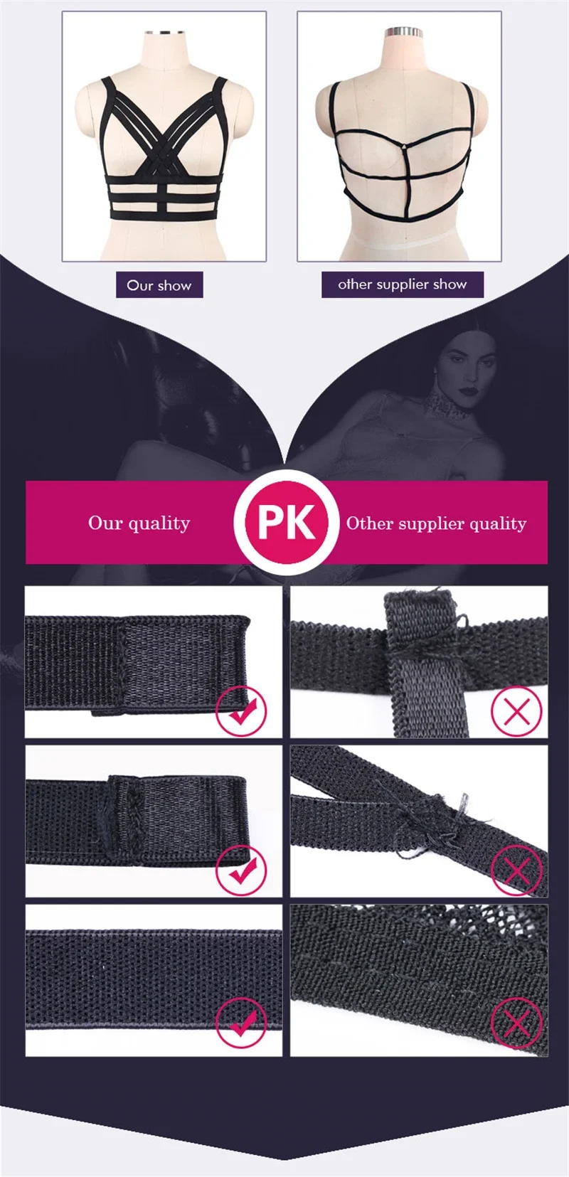 Women Fashion Body Harness Cage Set Elastic Adjustable Gothic Bondage Harness Garter Halloween Hollow out Sexy Lingerie Belt