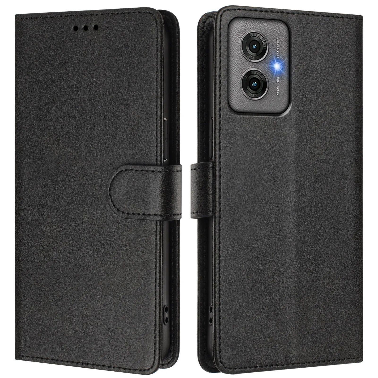 Einfarbig Leder Flip Fall Für Motorola Moto G86 G56 G06 G75 G55 G35 G15 G05 G84 G54 Power G34 G24 G14 G04 Brieftasche Abdeckung