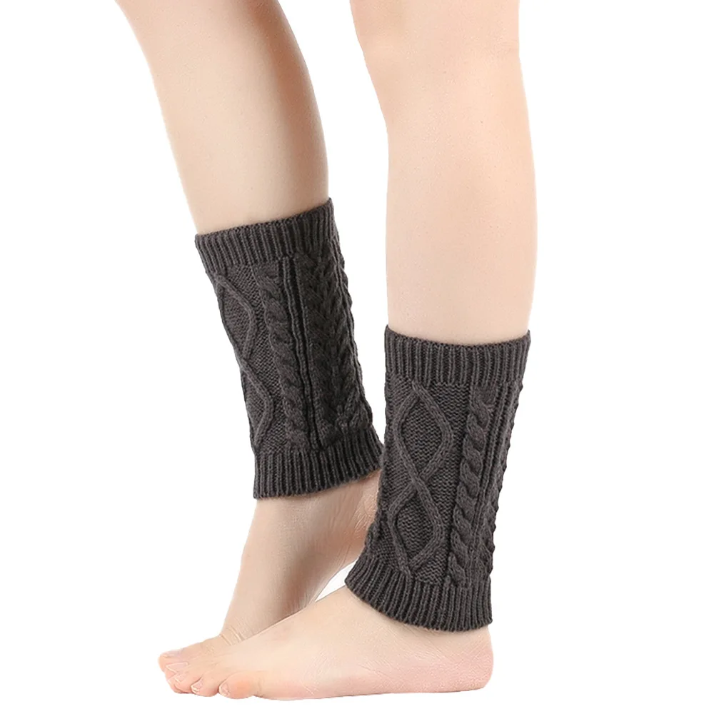 Damen-Beinlinge, Knöchel, Winter, warm, Stretch, gestrickt, Slouch, Thermo-Damen, dicke Wolle, Manschetten, Stiefelsocken, weibliche Diamant-Gamasche – Detail 6