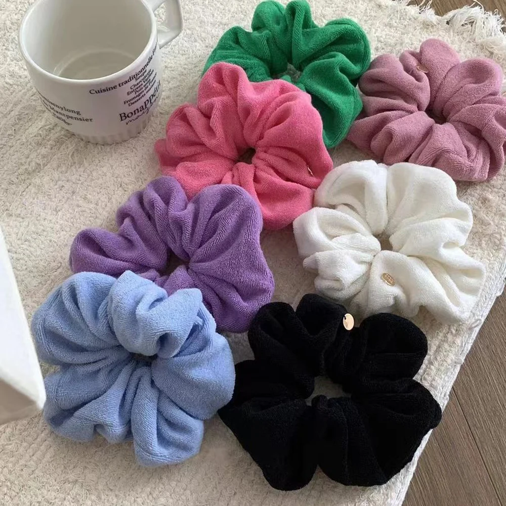 

Candy Color Large Intestine Hair Loop Elastic Hair Scrunchies Microfiber Rubber Band Sweet Hair Band Ponytail Holder Headwear