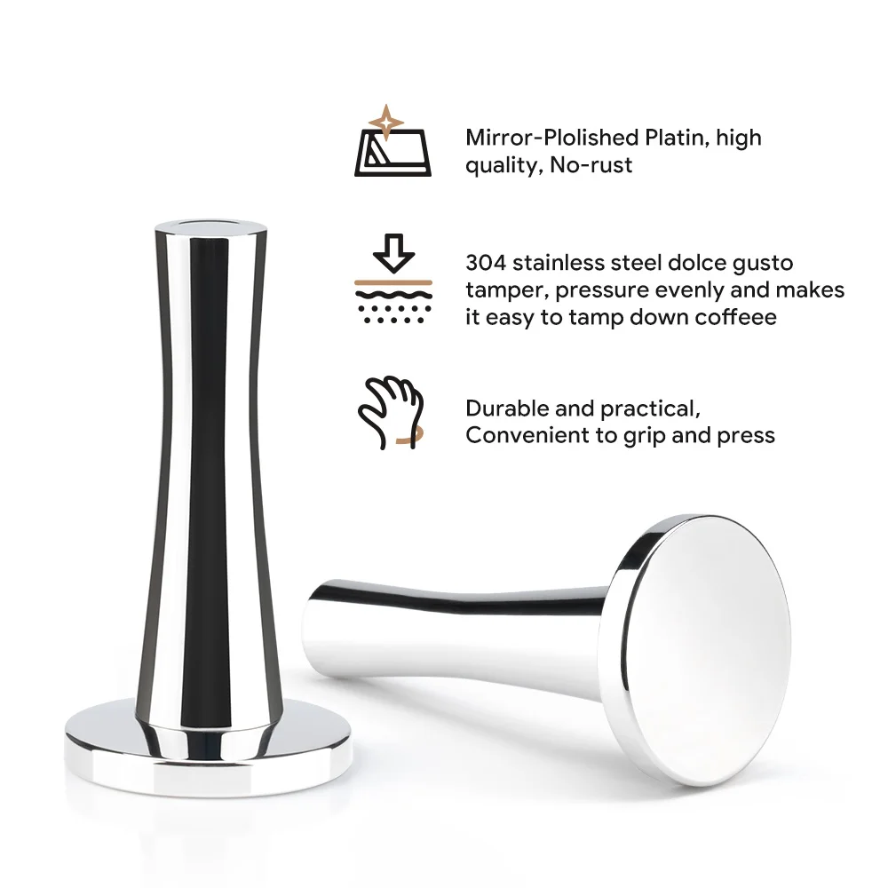 42.5mm Stainless Steel Espresso Coffee Tamper Powder Hammer Pressing For Dolce Gusto Capsule Pods Coffee Tool Accessories