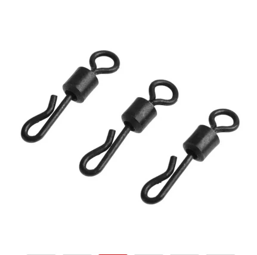 20pcs Rolling Quick Change Swivels For Carp Fishing Q-shaped Swing Snap Connector Bearing Swivel Fishing Accessories jigeecarp 25 piece carp fishing swivels quick change snap for carp fishing rig fishing accessories terminal tackle