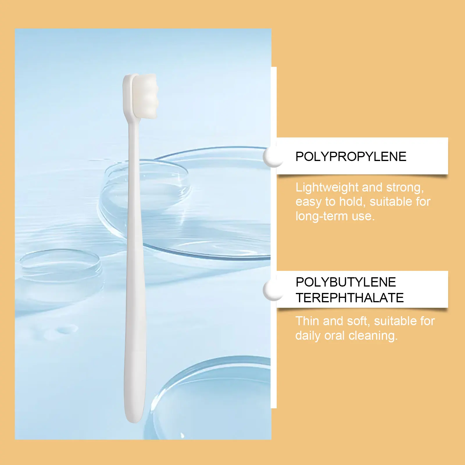 10,000-Bristle Toothbrush - Gentle Teeth Cleaning, Hygienic Daily Oral Care, Portable for Home & On-the-Go Use