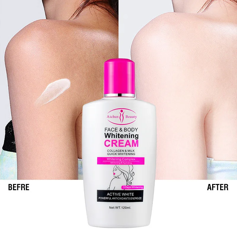 120ml Collagen Milk Bleaching Face Body Cream Skin Body Moisturizing Breast Brightening Moisturizing Lotion for Light Skin