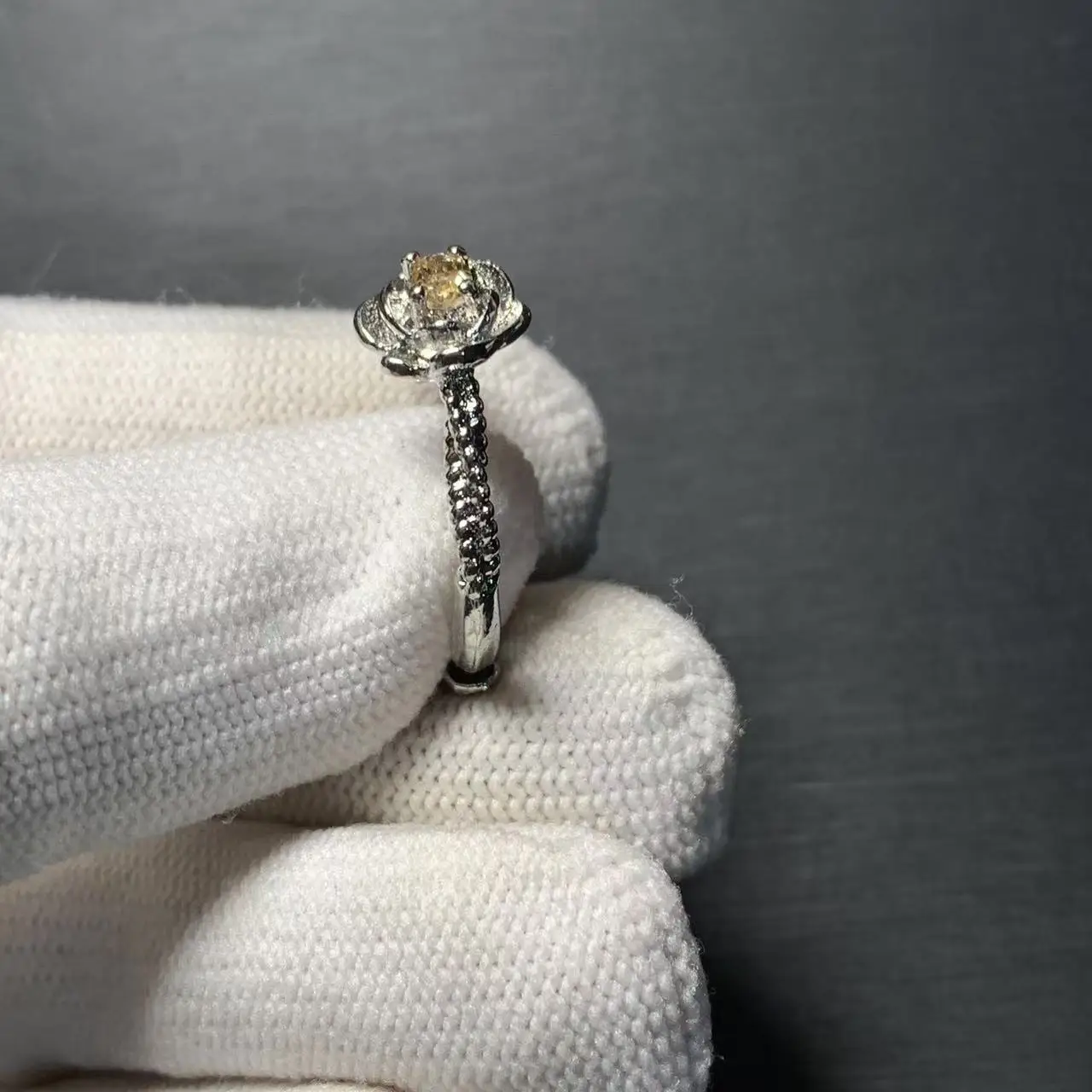 3MM Natural Citrine Ring Adjustable Female Ring Jewelry for Women Gift Wholesale High Quality Vintage Fine