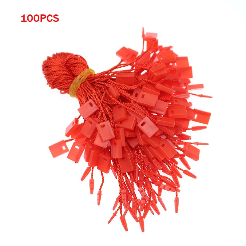 Clothing Tag Rope Clothes Lanyard Single Hand Wearing Rope Hanging Grain Plastic Square Buckle Label Polyester 100pcs