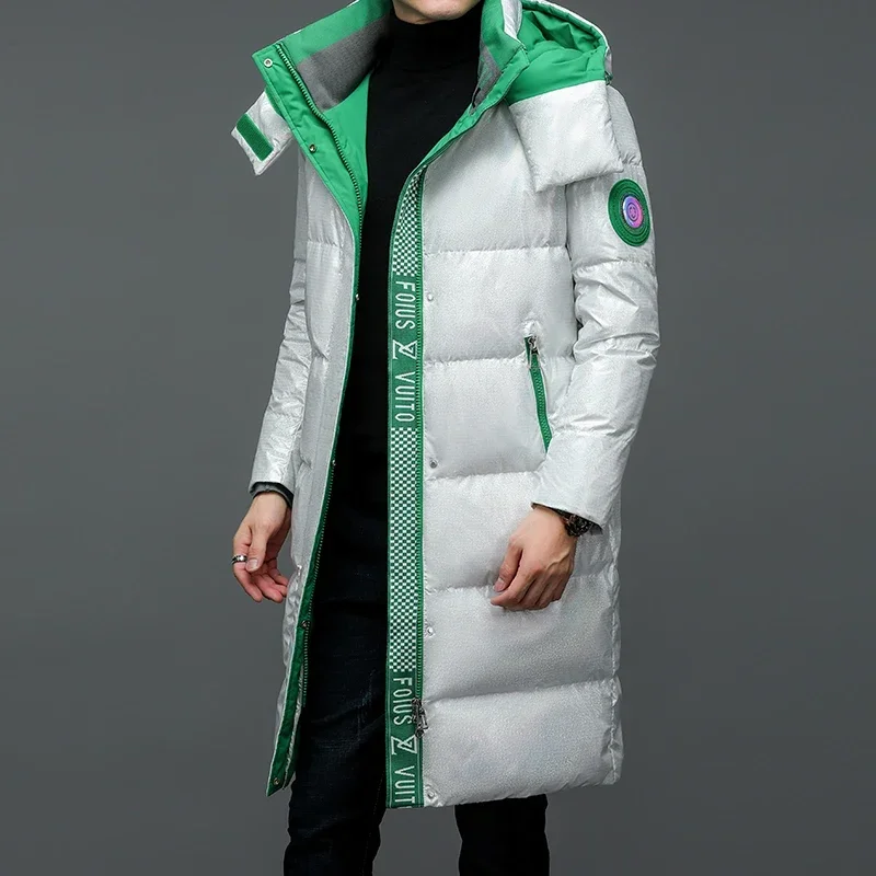 Chaqueta larga de plumas de lujo para hombre, ropa de diseñador para hombre, chaqueta cortavientos acolchada para hombre, abrigo frío para hombre, saco informal para hombre para invierno