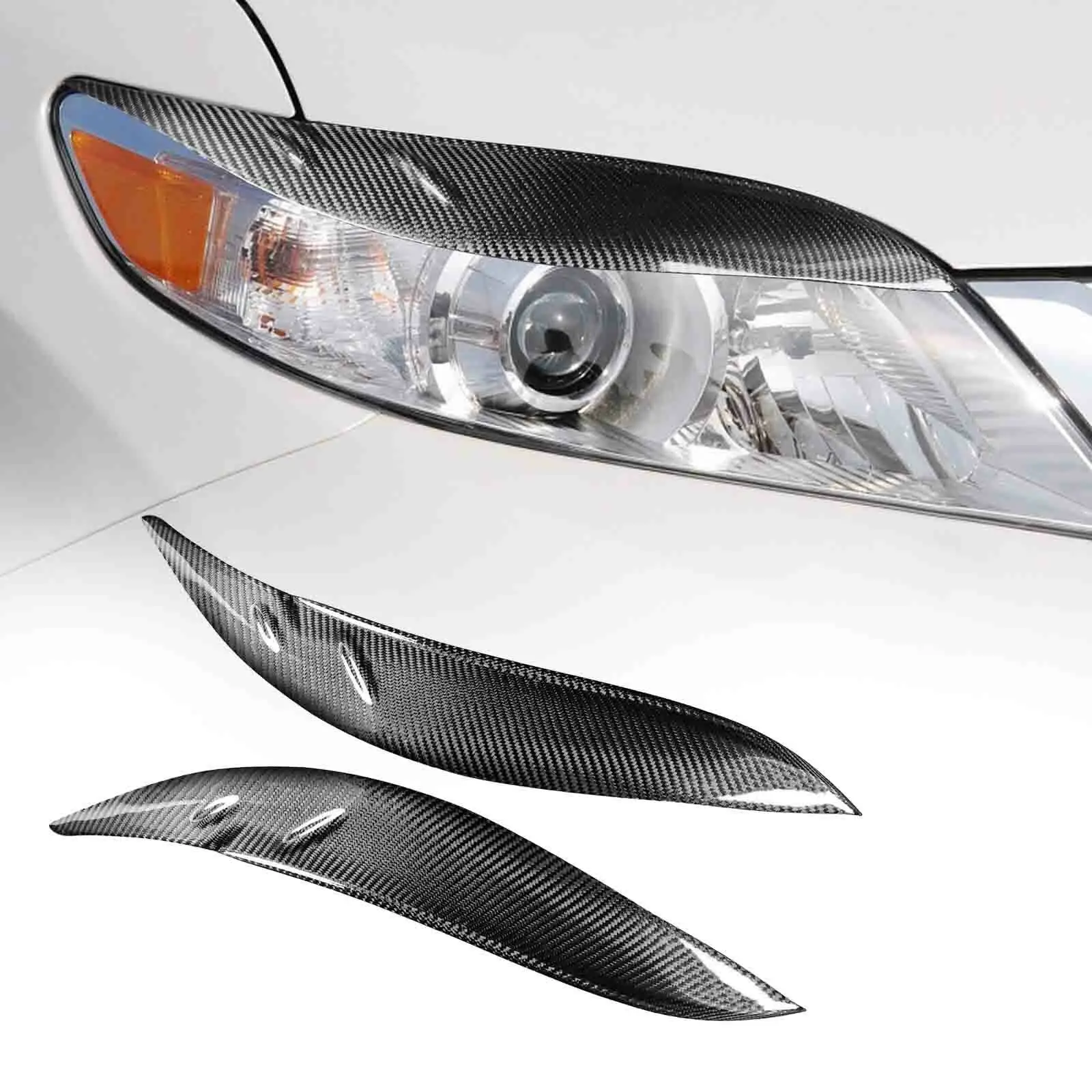 

2pcs Carbon Fiber Car Headlight Eyebrow Eyelid Cover Trim Sticker For Toyota Sienna 2011-2020 Auto Exterior Styling Accessories