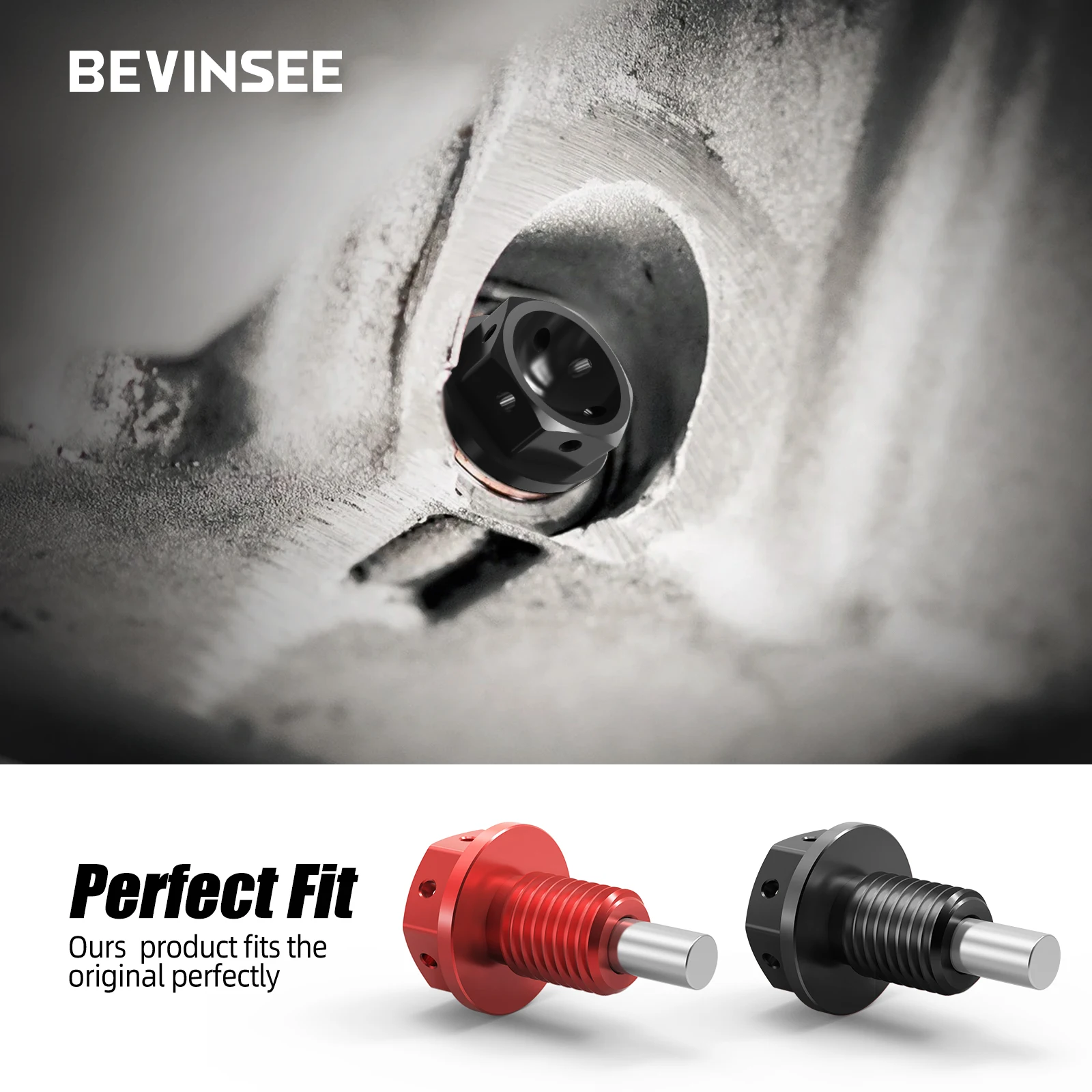 BEVINSEE M12x1.5 Performance Magnetic Oil Sump Drain Plug for BMW E82 E88 E90 E92 E60 E39 E46 E36 N52 N54 For Mini 11137535106 auto fasteners auto accessories