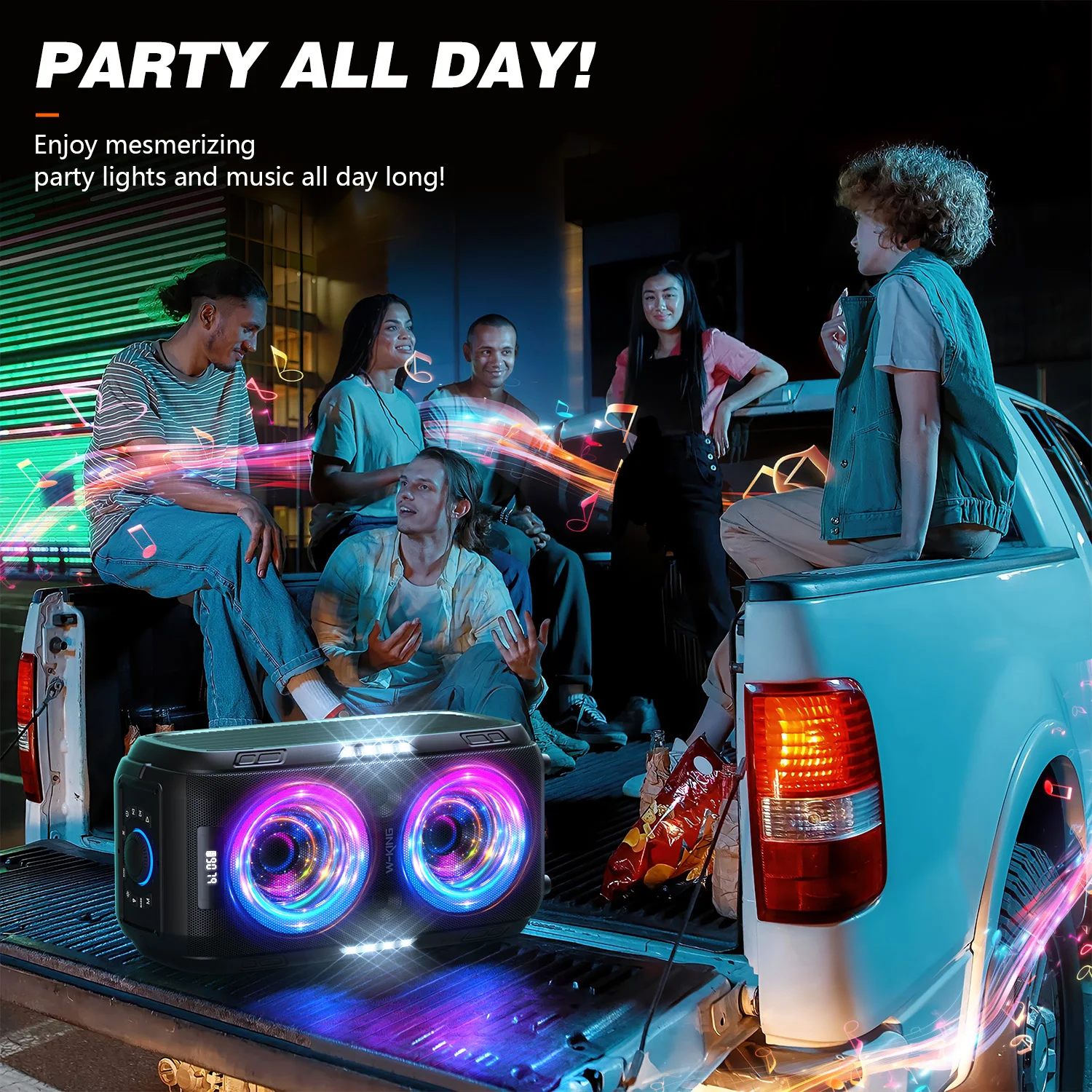 Bluetooth Speaker W-KING 250W PEAK Large 120dB 12 Custom Bass V5.3 Big Party Boombox Portable Wireless