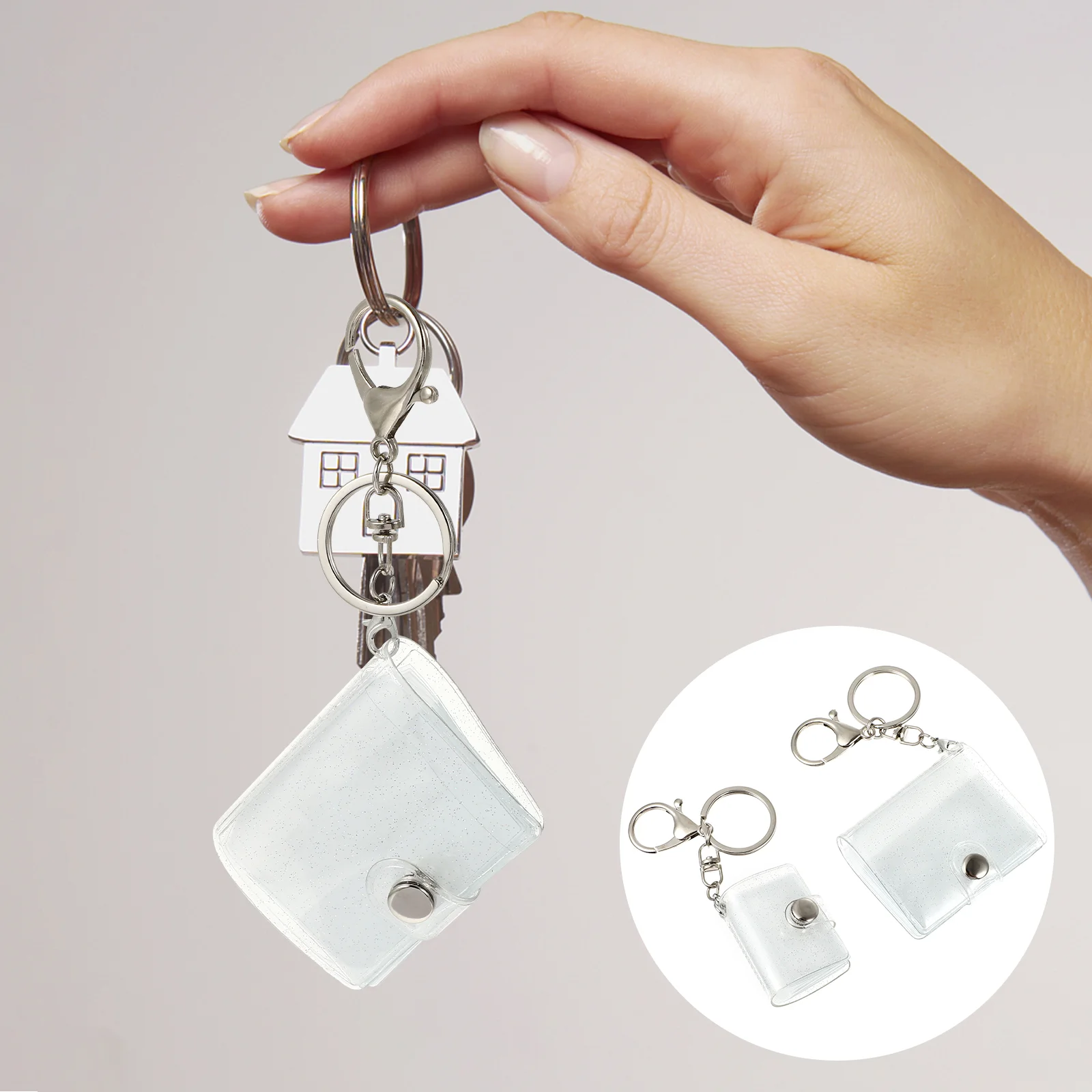 2 Pcs Photo Album Keychain Photoalbum Tiny Photo Album Key Chain Small