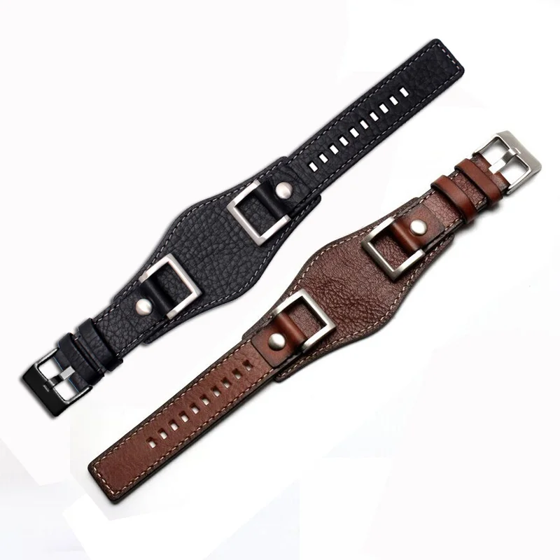 Premium Vintage Style Leather Watch Strap - Cowhide Wristband