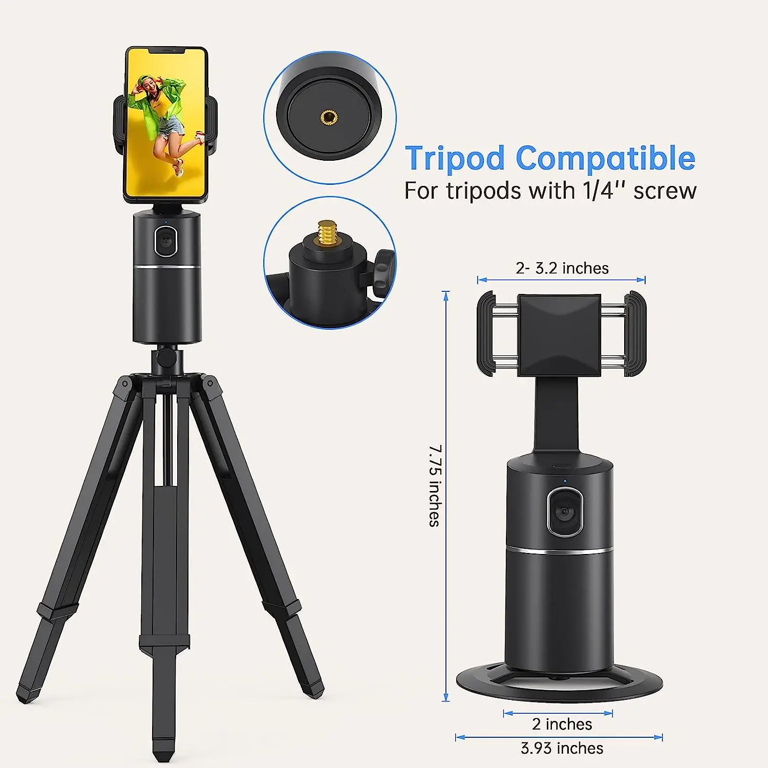 Selfie Stick Trépied - Trépied Smartphone - Fonction Lumière - Trépied -  Rotation 360°