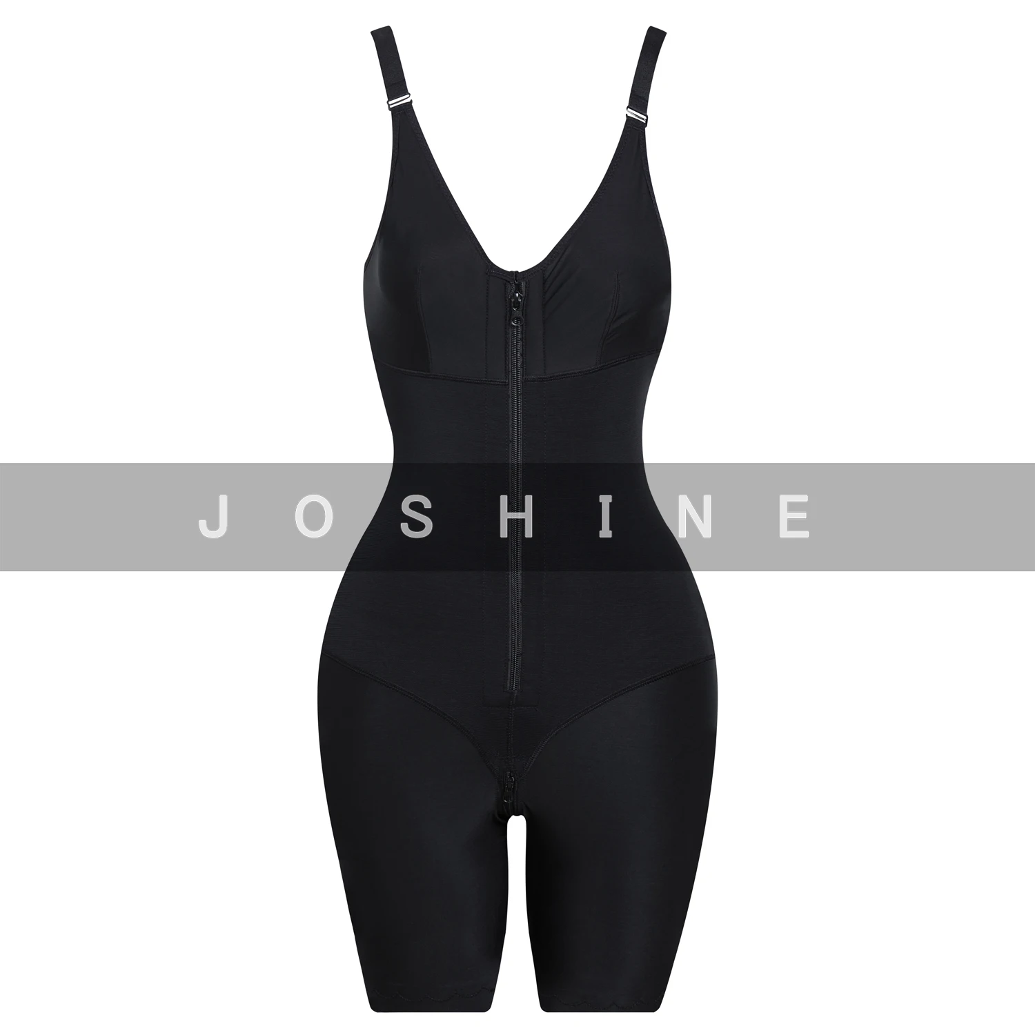 Women Shapewear Front Zipper and Crotch Zipper Adjustable Shoulder Strap Bodysuit Fajas Body Shaper Butt Lifter Charming Curve