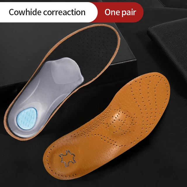 Leather Orthotic Insole For Flat Feet Arch Support Orthopedic Shoes Sole Insoles For Feet Men