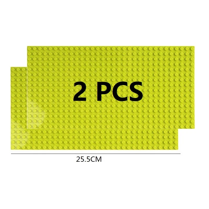 Set of 2 Classic Building Baseplates - Large Plastic Construction Block Bases