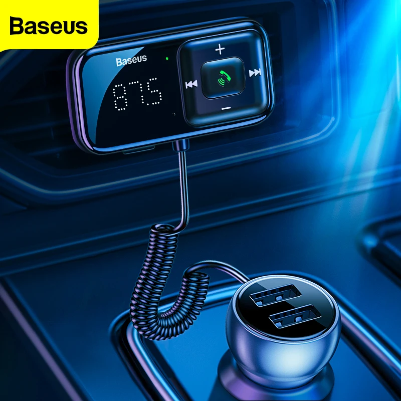 Baseus FM Transmitter Car Wireless Bluetooth 5.0 FM Aux Radio Modulator USB  Fast Charger Auto HandsFree Audio MP3 Player Car Kit - AliExpress