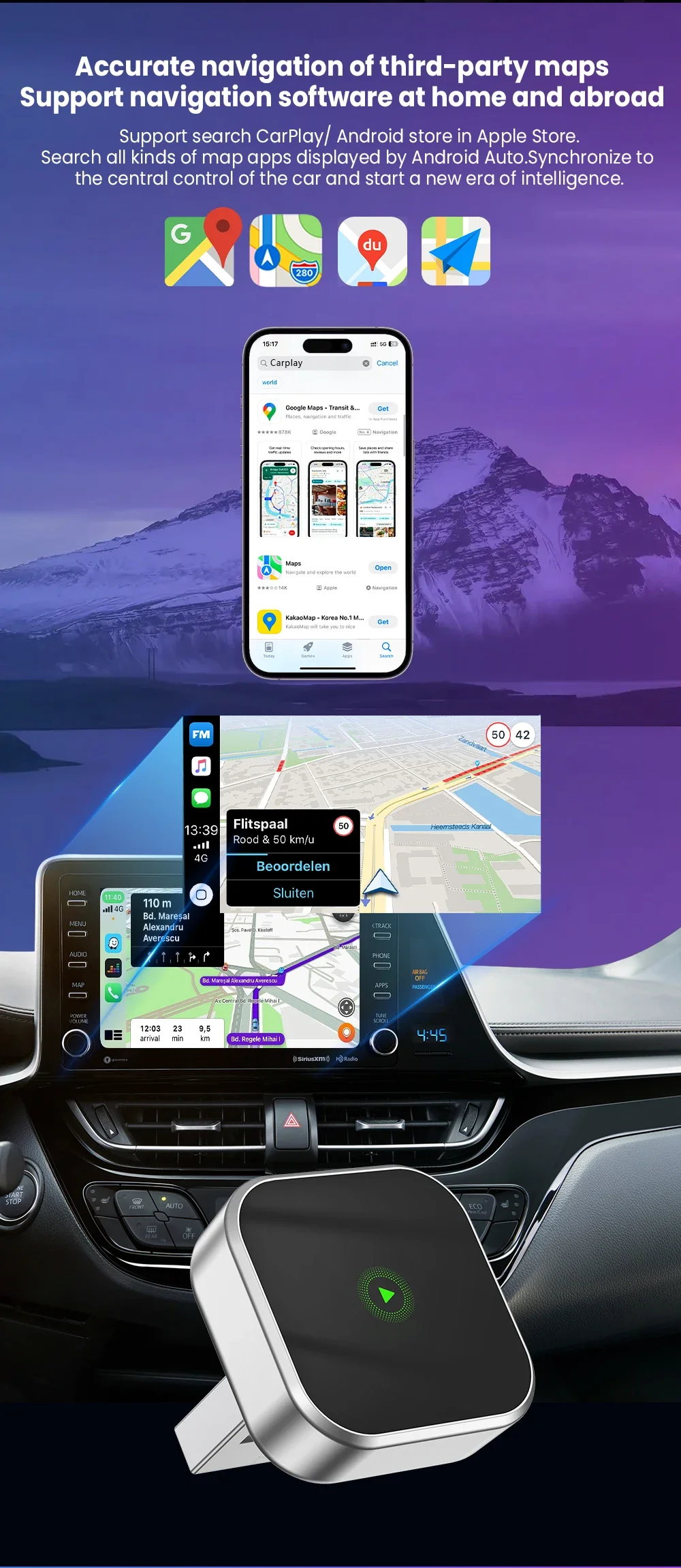 Carplay Android Auto Wireless Adapter Plug And Play Bluetooth Wifi Auto Connecti