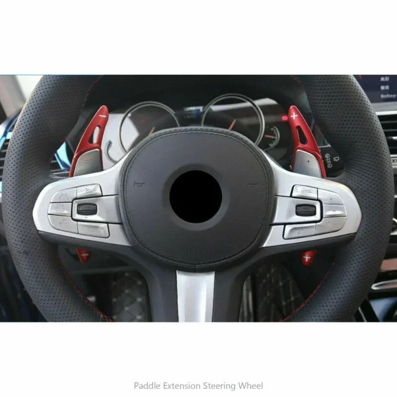2Pcs 자동차 스티어링 휠 시프트 패들 시프터 확장 알루미늄 BMW 5 시리즈 G20 G30 G38 7 시리즈 G11 G12 X4 F26 M5 F90