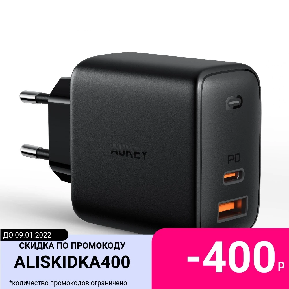Сетевое зарядное устройство Aukey Omnia Mix PD 65W USB-A/C PA-B3 (Black) | Электроника