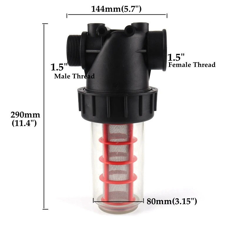 Big Transparent Water Filter Visible Pipe Filters Stainless Steel Mesh Element Micro Irrigation Strainer Large Flow Filters 