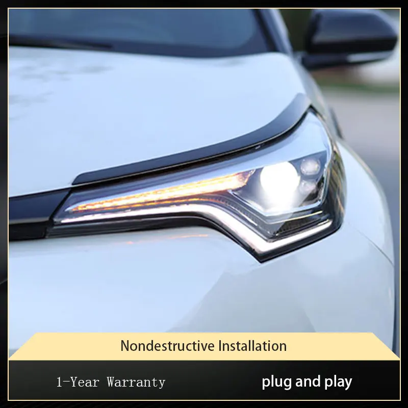 

Headlights For Toyota CHR 2018-2023 LED Modified Dynamic Assembly Turn Signal Auto Front Lamp Tool Accessories