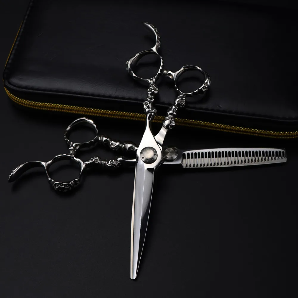 Professional JP 440c 6 '' Upscale scissor Skull handle hair