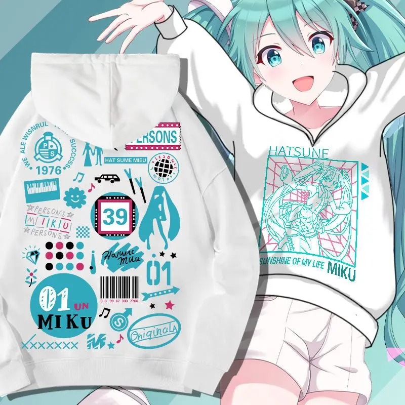 

Hatsune Miku Hoodie Anime Cute Cartoon Cotton Sweatshirt Long-sleeved Comfortable Skin-friendly Loose Top Casual Versatile Kawai