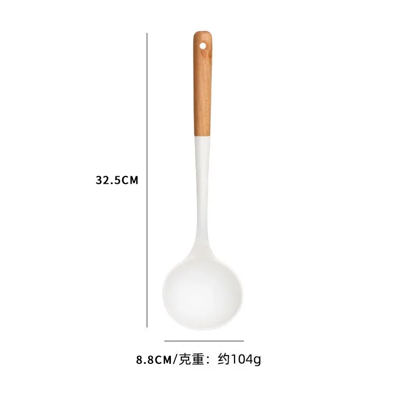 Silicone Kitchen Utensils Cooking Wooden Handle Non Stick Pot Kitchenware Set 1/2PCS Silicone Kitchen Utensils