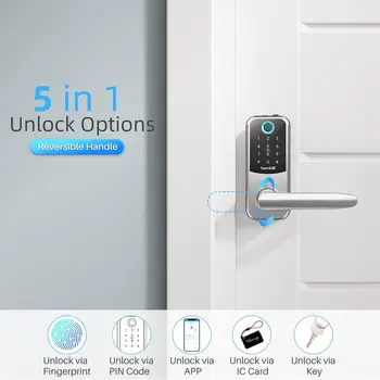 Smonet Hornbill Electronic Smart Door Lock Biometric Fingerprint Keyless Front Deadbolt Locks Wifi Remote Unlock Home IC Card 3