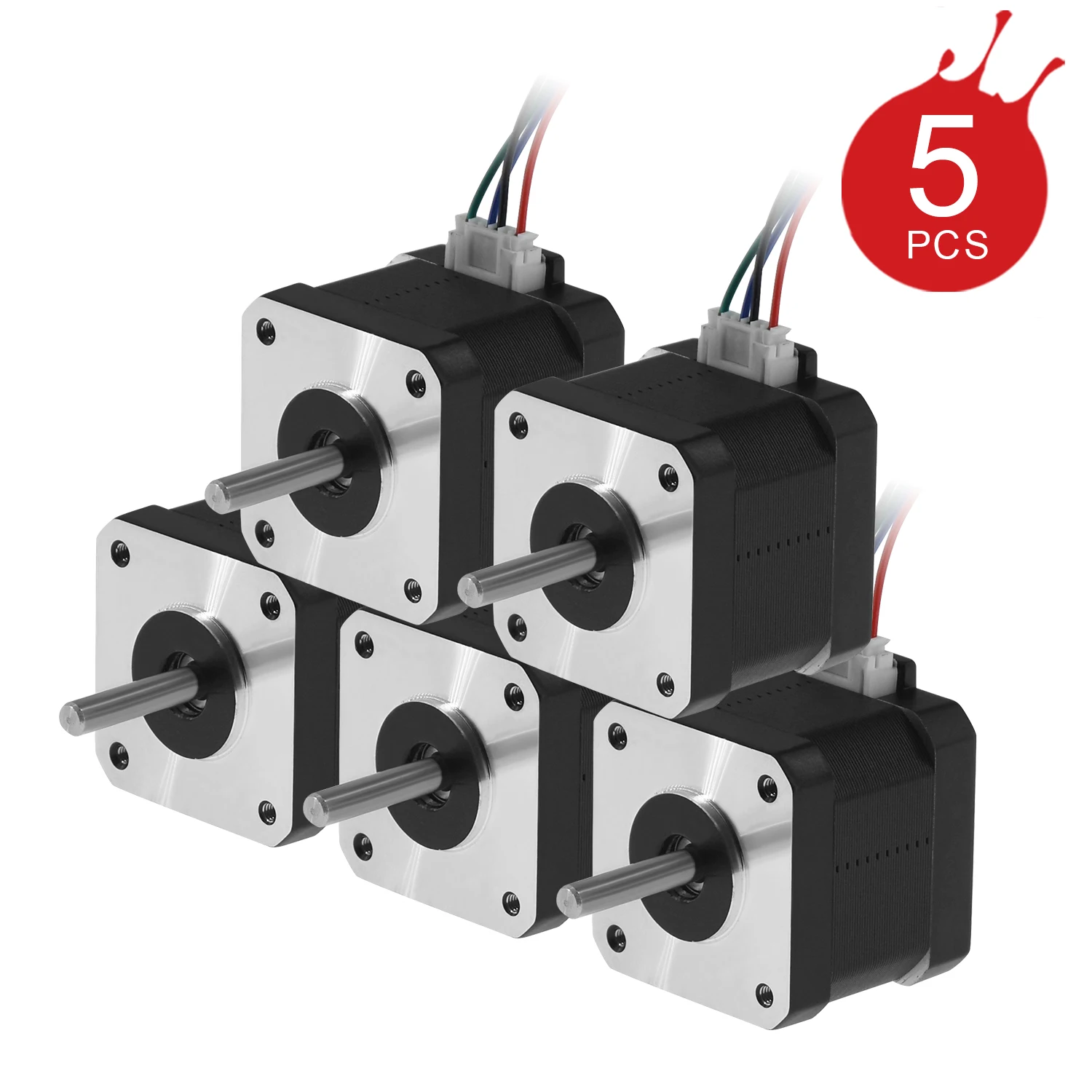 3x Nema 17 Schrittmotor 42x38mm – 17HS4401, 1,5A, 2-Phasen, 1,8°, 1m Kabel – Für 3D-Drucker & CNC