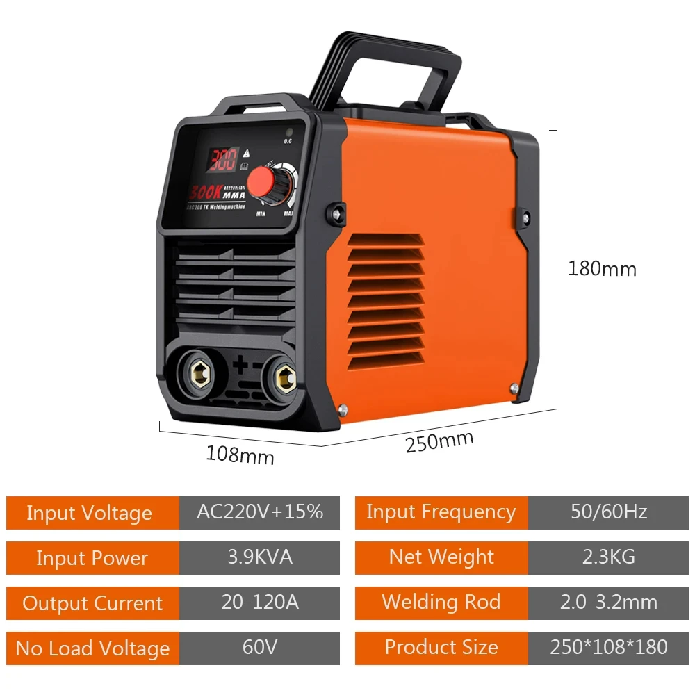 MMA-300K Portable LCD Welding Machine Inverter Arc Electric Welder Current Adjustable Welding 2.0-3.2mm With Tools Storage Box 3