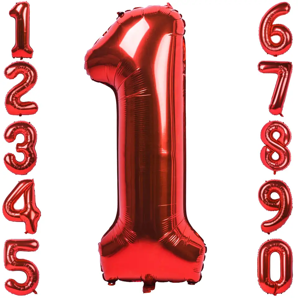 Giant 40Inch Red Number 1234567890 Helium Foil Ballon kids girls Birthday  Party Decoration Baby Shower Wedding Party Supplies - AliExpress