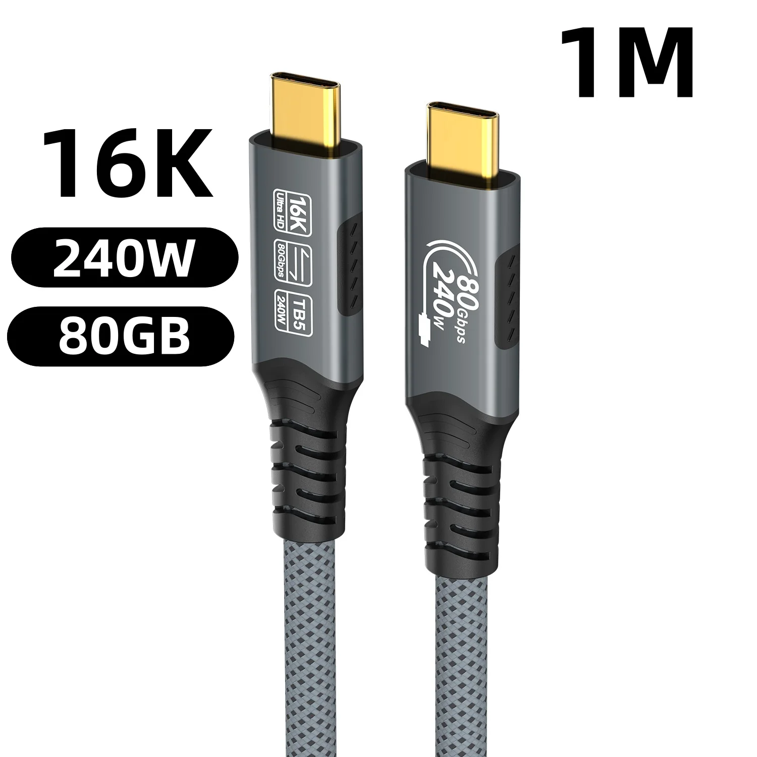 Ultra High-Speed 8K USB4 Cable with 240W Fast Charging and Data Transfer