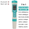 Blue-tooth Digital 7 in 1 pH Meter PH/TDS/EC/ORP/Salinity /SG/TEMP Meter Water Quality Monitor Tester Drinking Water Aquariums 6