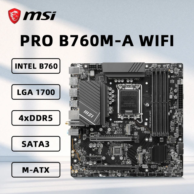 マザーボード b760m-A WIFI+ i5 12400f MSI PRO B760M-A WIFI マザーボード Intel B760 LGA1700 i9