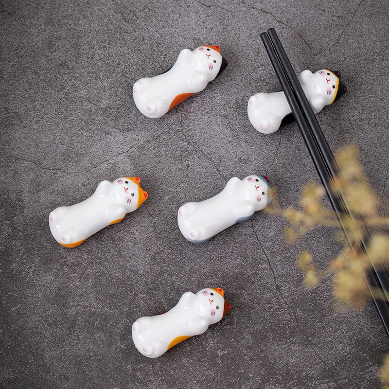 Porte-baguettes japonais en céramique, chat mignon KrasnoPillow Baguettes en céramique, Décoration de la maison, Porte-cuillères, Ustensiles de cuisine, Sushi