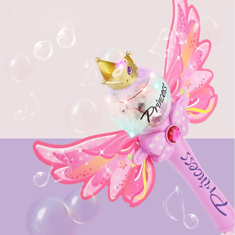 Fairy Stick Glowing Magic Wand Outdoor Toys For Baby Girl Princess Crown  Electric Bubble Blower Machine Girl Gifts