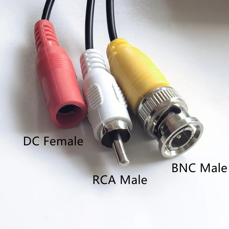 BNC+RCA+DC Connector 3 in 1 BNC Cable Power Video Audio Extension Plug and Play Cable Wire for CCTV Security Camera System 5